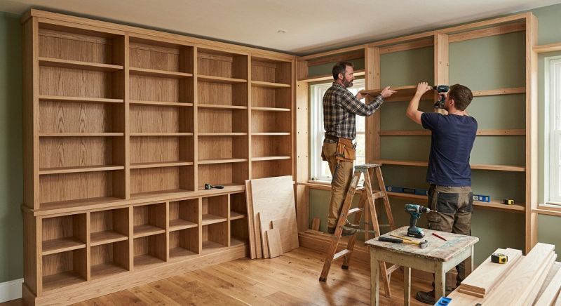 Built In Bookcase Installation in Alexandria, VA